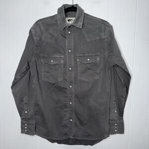 Schaefer Outfitter Men's Western Denim Shirt Pearl Snap Carbon Gray Cowboy S